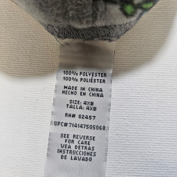 Peanuts Snoopy Charlie Brown Pajama Pants Mens 4XB Gray Fleece Christmas Lounge - Picture 7 of 7